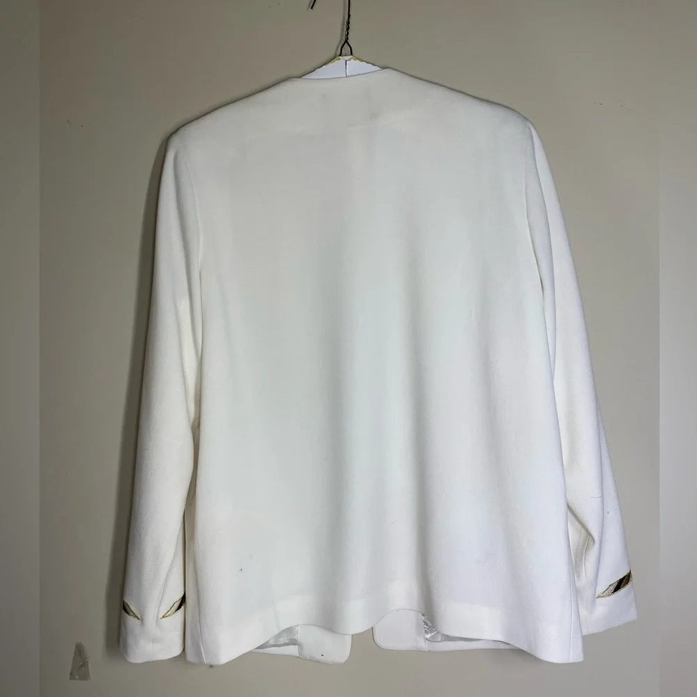 Bob Mackie Wearable Art Embroidered Cream Colored Jacket M - Picture 2 of 7